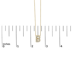 Yellow Gold Vermeil Diamond Accent "A-Z" Initial Bubble Pendant Necklace