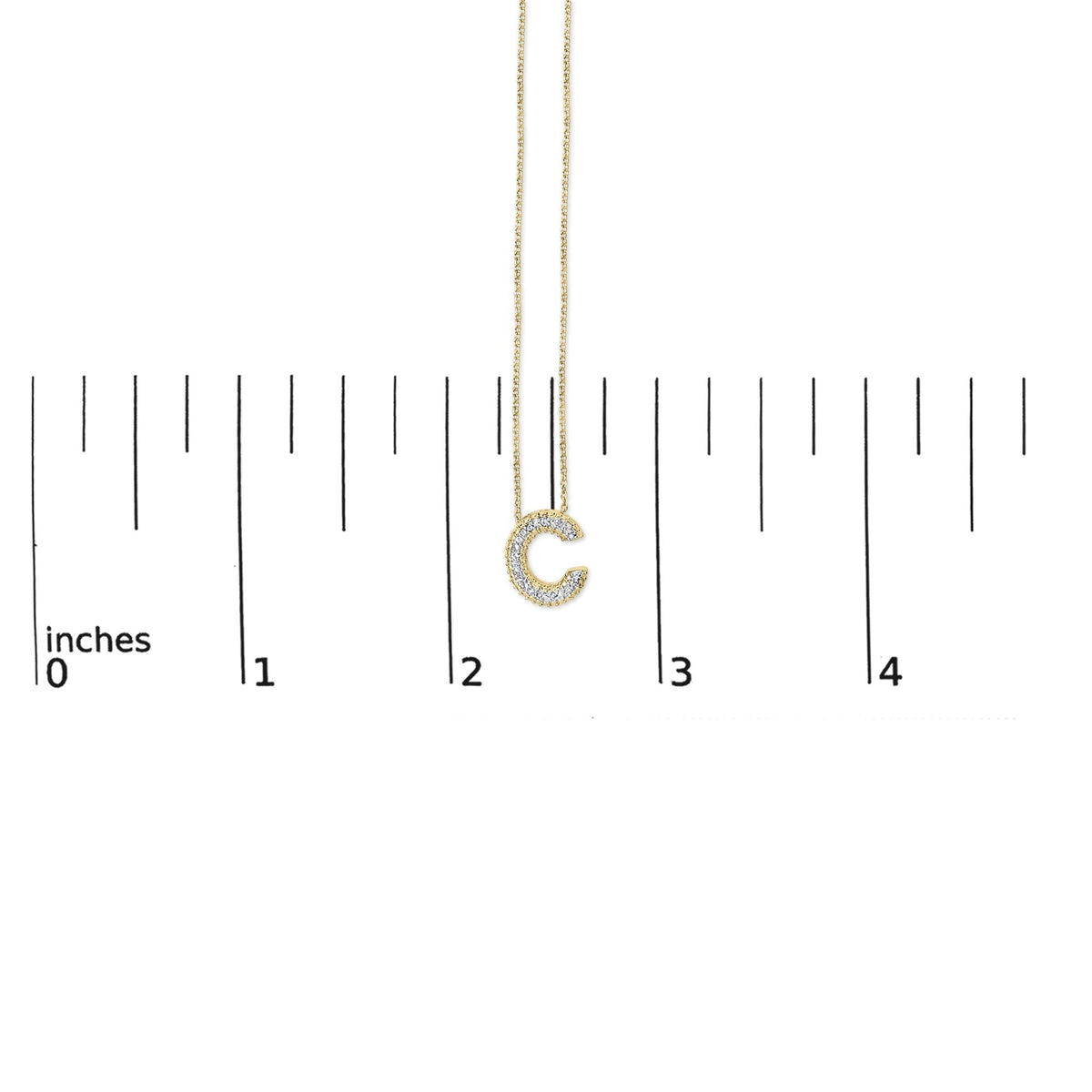 Yellow Gold Vermeil Diamond Accent "A-Z" Initial Bubble Pendant Necklace