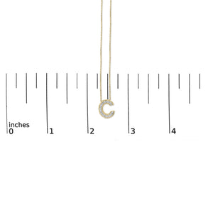 Yellow Gold Vermeil Diamond Accent "A-Z" Initial Bubble Pendant Necklace