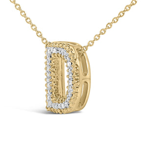 Yellow Gold Vermeil Diamond Accent "A-Z" Initial Bubble Pendant Necklace