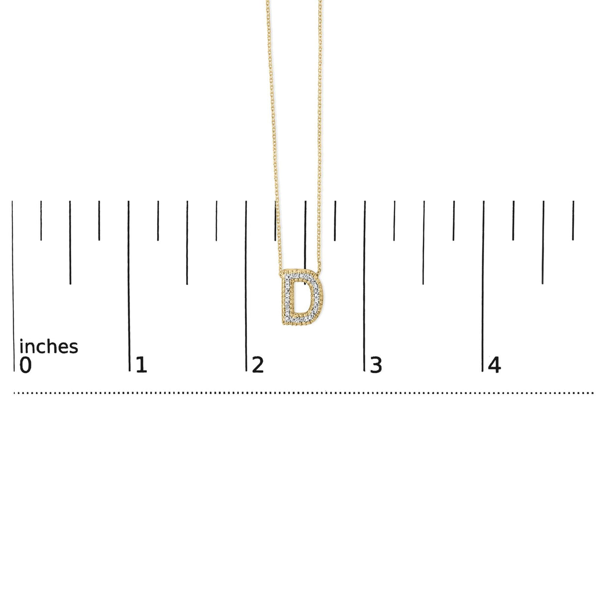 Yellow Gold Vermeil Diamond Accent "A-Z" Initial Bubble Pendant Necklace