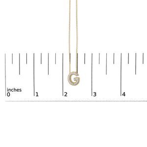 Yellow Gold Vermeil Diamond Accent "A-Z" Initial Bubble Pendant Necklace