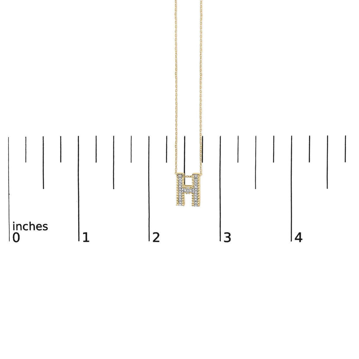 Yellow Gold Vermeil Diamond Accent "A-Z" Initial Bubble Pendant Necklace