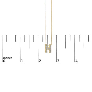 Yellow Gold Vermeil Diamond Accent "A-Z" Initial Bubble Pendant Necklace