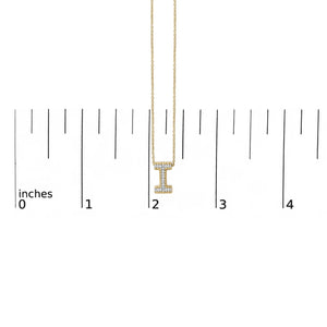 Yellow Gold Vermeil Diamond Accent "A-Z" Initial Bubble Pendant Necklace