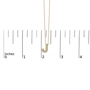 Yellow Gold Vermeil Diamond Accent "A-Z" Initial Bubble Pendant Necklace