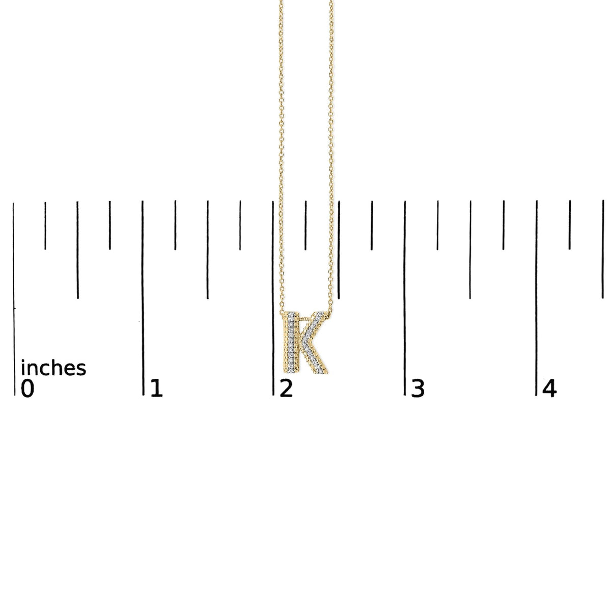 Yellow Gold Vermeil Diamond Accent "A-Z" Initial Bubble Pendant Necklace