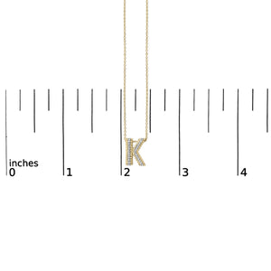Yellow Gold Vermeil Diamond Accent "A-Z" Initial Bubble Pendant Necklace