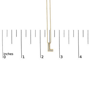 Yellow Gold Vermeil Diamond Accent "A-Z" Initial Bubble Pendant Necklace