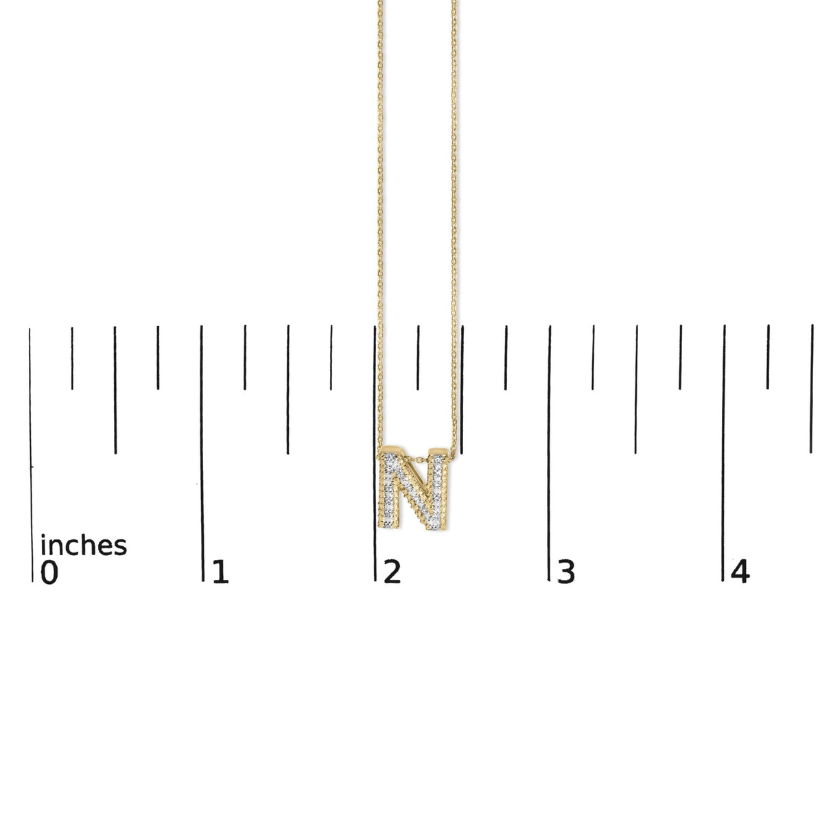 Yellow Gold Vermeil Diamond Accent "A-Z" Initial Bubble Pendant Necklace