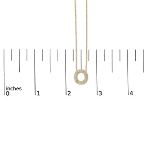 Yellow Gold Vermeil Diamond Accent "A-Z" Initial Bubble Pendant Necklace