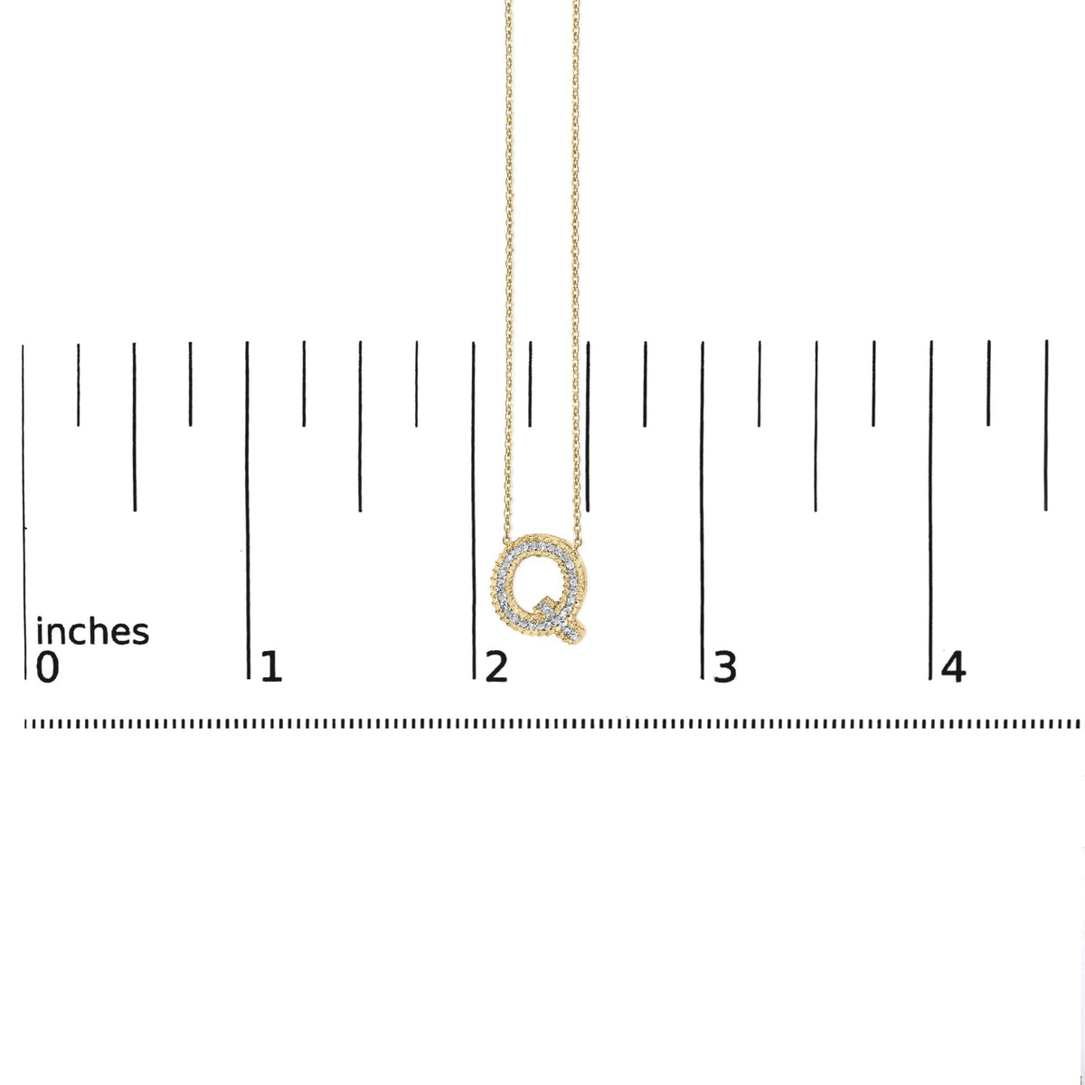 Yellow Gold Vermeil Diamond Accent "A-Z" Initial Bubble Pendant Necklace
