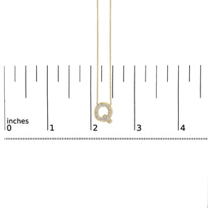 Yellow Gold Vermeil Diamond Accent "A-Z" Initial Bubble Pendant Necklace