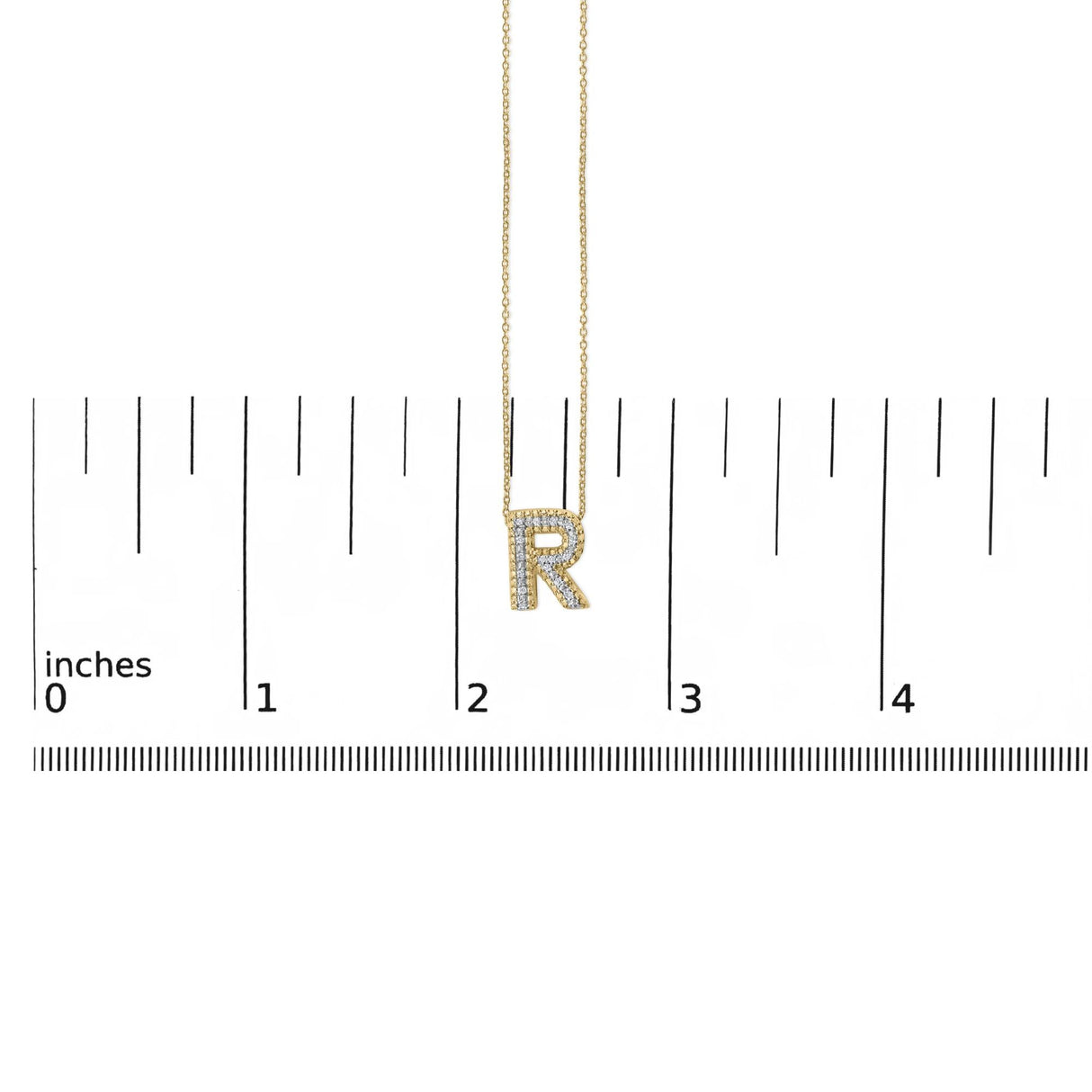 Yellow Gold Vermeil Diamond Accent "A-Z" Initial Bubble Pendant Necklace
