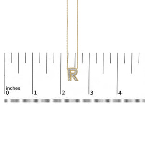 Yellow Gold Vermeil Diamond Accent "A-Z" Initial Bubble Pendant Necklace