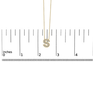 Yellow Gold Vermeil Diamond Accent "A-Z" Initial Bubble Pendant Necklace