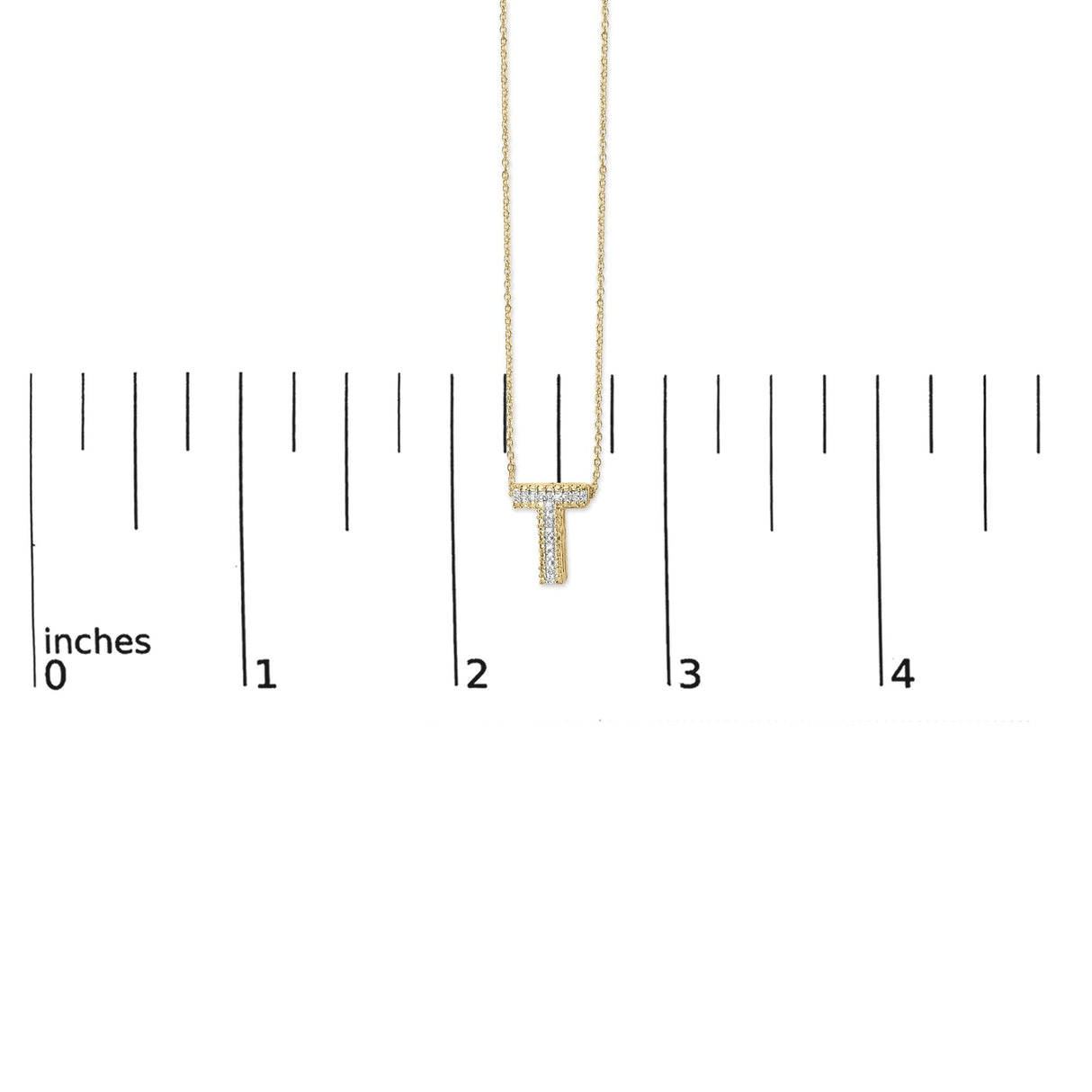 Yellow Gold Vermeil Diamond Accent "A-Z" Initial Bubble Pendant Necklace
