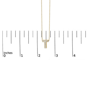 Yellow Gold Vermeil Diamond Accent "A-Z" Initial Bubble Pendant Necklace