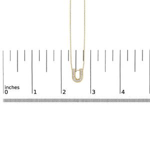 Yellow Gold Vermeil Diamond Accent "A-Z" Initial Bubble Pendant Necklace