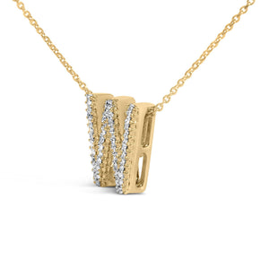 Yellow Gold Vermeil Diamond Accent "A-Z" Initial Bubble Pendant Necklace