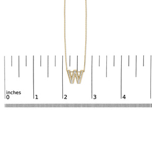Yellow Gold Vermeil Diamond Accent "A-Z" Initial Bubble Pendant Necklace
