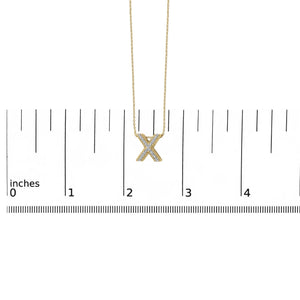 Yellow Gold Vermeil Diamond Accent "A-Z" Initial Bubble Pendant Necklace