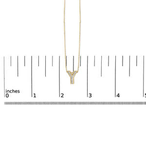 Yellow Gold Vermeil Diamond Accent "A-Z" Initial Bubble Pendant Necklace
