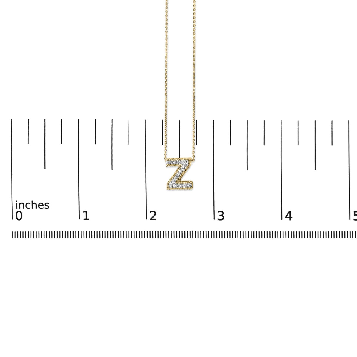 Yellow Gold Vermeil Diamond Accent "A-Z" Initial Bubble Pendant Necklace