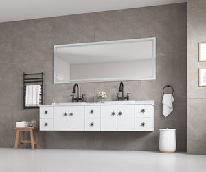 96 x 36 Inch LED Bathroom Mirror with Front and Backlight