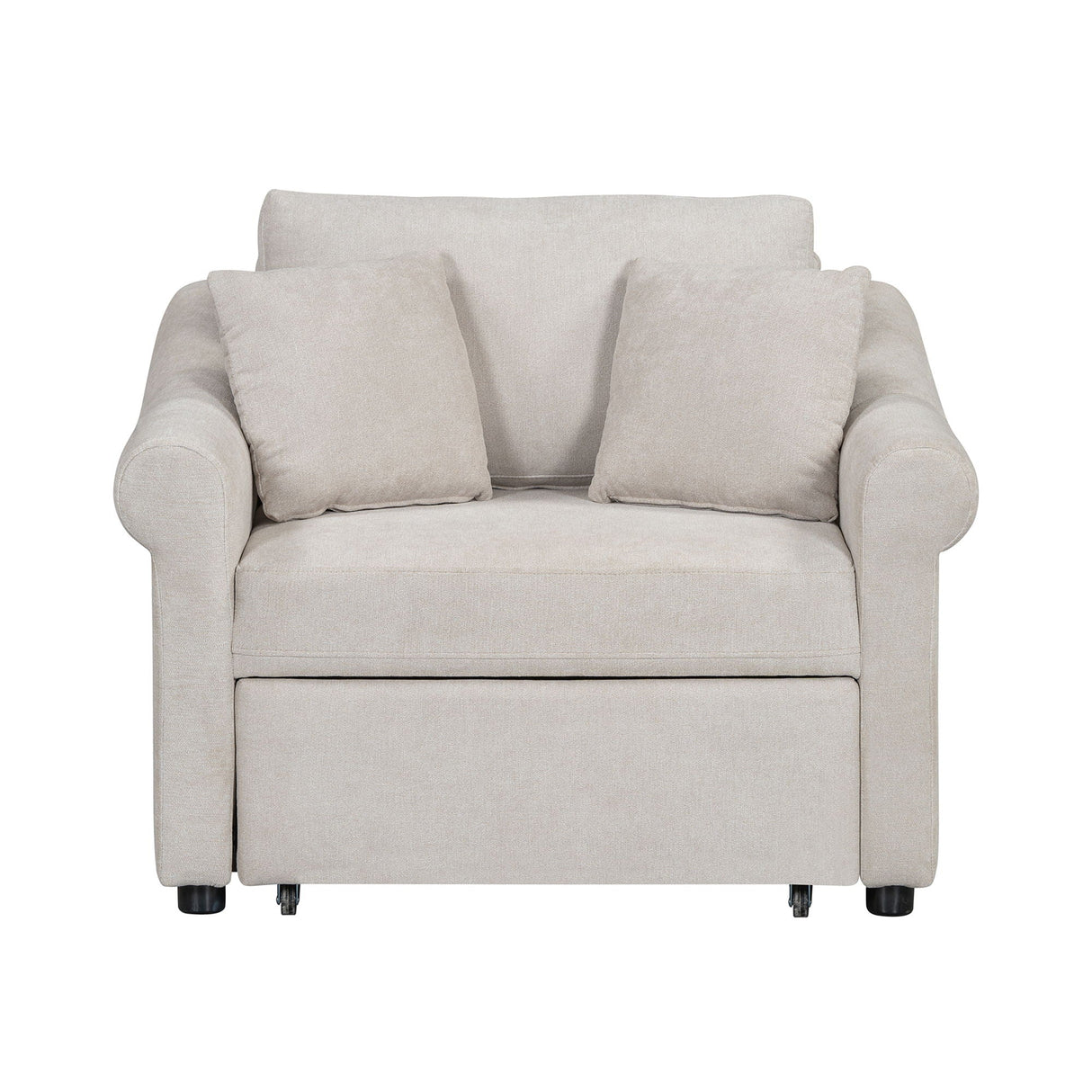 Convertible Sleeper Chair With Adjustable Backrest, 3 In 1 Lounger Chair Turns Into Bed, Single Bed For Living Room