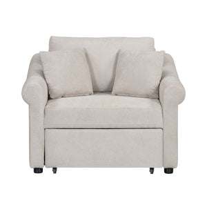 Convertible Sleeper Chair With Adjustable Backrest, 3 In 1 Lounger Chair Turns Into Bed, Single Bed For Living Room