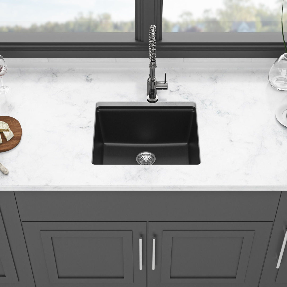 Quartz Composite Kitchen Sink With Workstation, Undermount