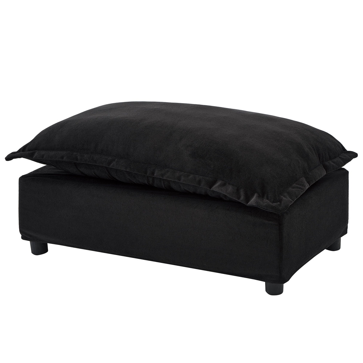 Modern Armchair Sofa 47" Cozy Upholstered Sofa Chair with Movable Ottoman