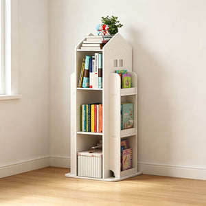 4-Tier Rotating Bookshelf for Bedroom and Living Room