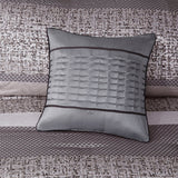 7 Piece Jacquard Comforter Set Grey/Taupe Cal King