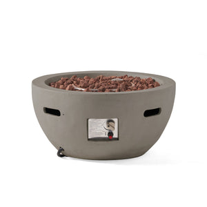 27' Bowl Shaped MGO 40,000 BTU Propane Fire Pit, Light Grey (Tank Cover not Included)
