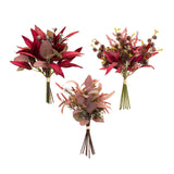 Fall Burgandy Foliage and Thistle Bundle Bouquet (Set of 6)