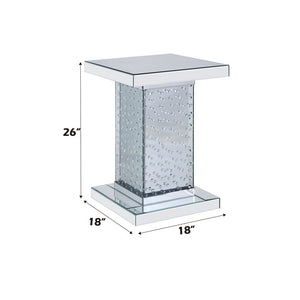 Nysa - 26" End Table - Mirrored & Faux Crystals