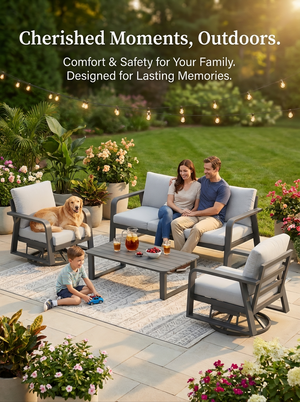 FR One Three-Seater Sofa + Two Swivel Chairs + One Coffee Table