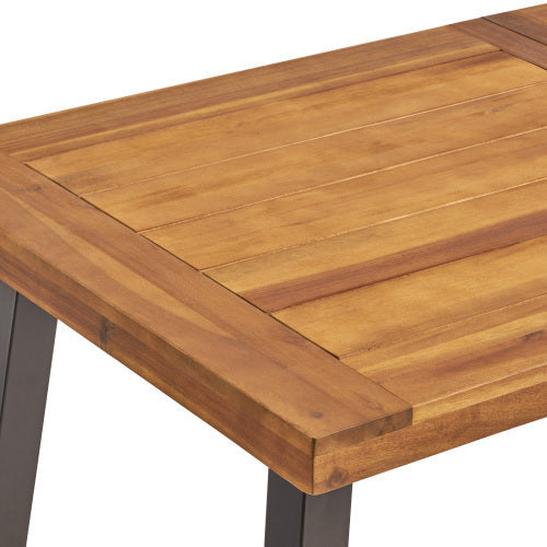 Outdoor Dining Set – Premium Acacia Wood Table & Wicker Chairs