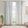 Cotton printed curtain panel with chenille stripe and lining
