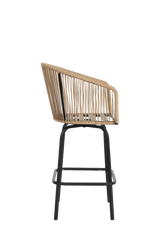 All-Weather Bar Stools with Elegant Woven Detailing – Set of Four