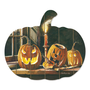 The Carving Table Wooden Pumpkin Wall Art Trio by John Rossini