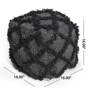 Jumanji - Handcrafted Wool And Cotton Pouf - Brown