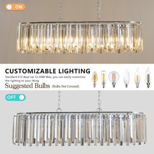 Modern Oval Crystal Ceiling Chandelier