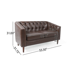 Sophisticated Loveseat With Diamond Stitched Detailing