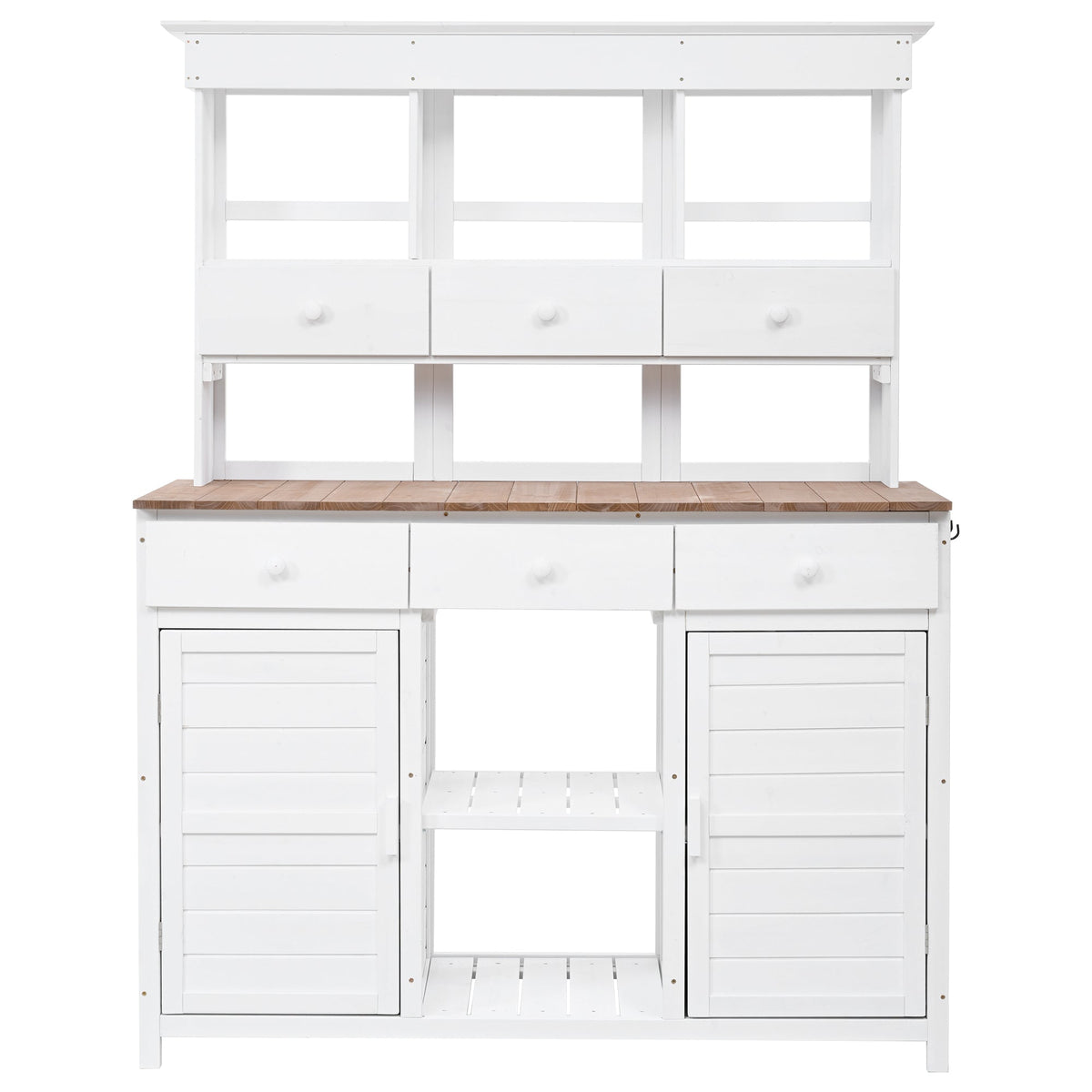 TOPMAX 65.7'' Tall Garden Potting Bench Table with Hutch