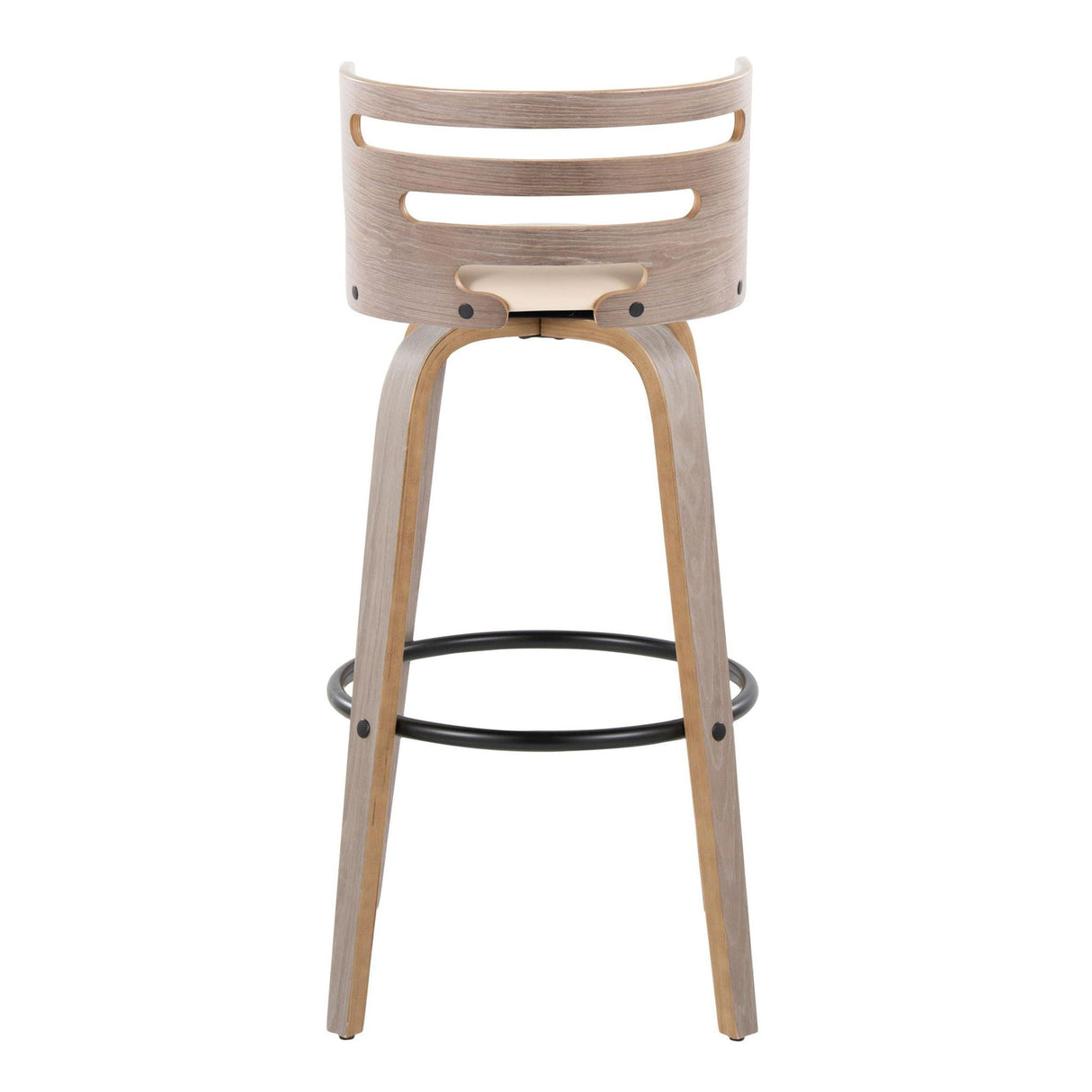 Cosini - Mid Century Modern Fixed Height, Barstool & Swivel And Round Footrest (Set of 2)