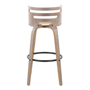 Cosini - Mid Century Modern Fixed Height, Barstool & Swivel And Round Footrest (Set of 2)
