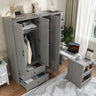 Multifunctional Wardrobe with 2 Doors and Convertible Desk